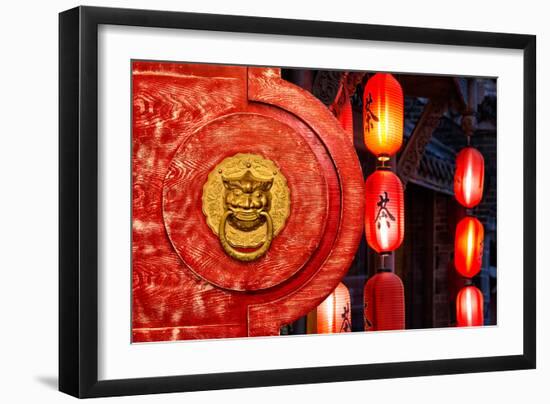 China 10MKm2 Collection - The Door God - Chinese Lanterns-Philippe Hugonnard-Framed Photographic Print
