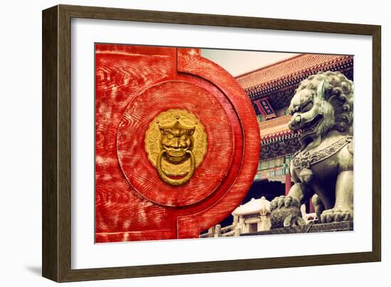 China 10MKm2 Collection - The Door God - Forbidden City-Philippe Hugonnard-Framed Photographic Print