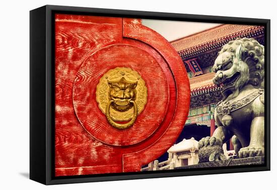 China 10MKm2 Collection - The Door God - Forbidden City-Philippe Hugonnard-Framed Stretched Canvas