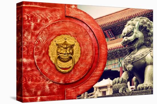 China 10MKm2 Collection - The Door God - Forbidden City-Philippe Hugonnard-Stretched Canvas