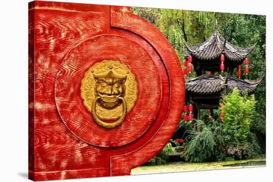 China 10MKm2 Collection - The Door God - Green Temple-Philippe Hugonnard-Stretched Canvas