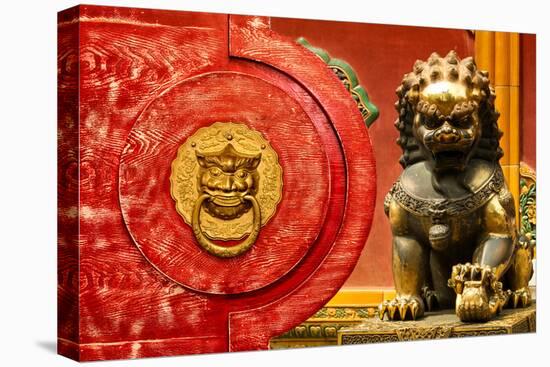 China 10MKm2 Collection - The Door God - Lion-Philippe Hugonnard-Stretched Canvas