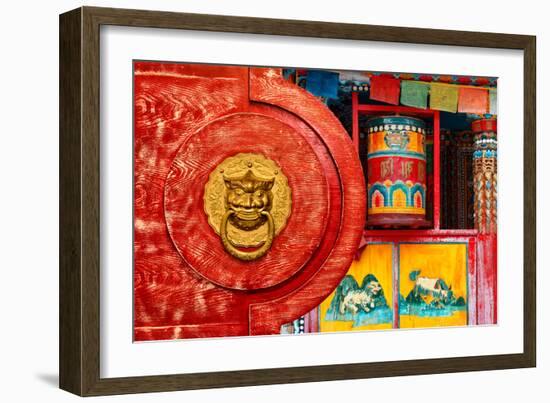 China 10MKm2 Collection - The Door God - Prayer Wheel-Philippe Hugonnard-Framed Photographic Print