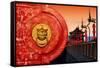 China 10MKm2 Collection - The Door God - Red Lanterns-Philippe Hugonnard-Framed Stretched Canvas