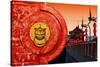 China 10MKm2 Collection - The Door God - Red Lanterns-Philippe Hugonnard-Stretched Canvas