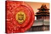 China 10MKm2 Collection - The Door God - Red Temple-Philippe Hugonnard-Stretched Canvas