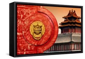 China 10MKm2 Collection - The Door God - Red Temple-Philippe Hugonnard-Framed Stretched Canvas