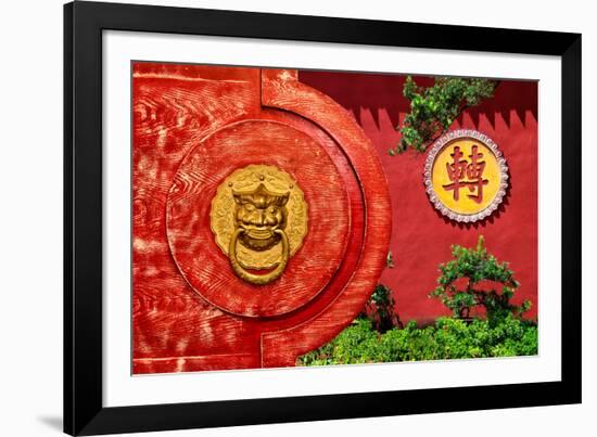 China 10MKm2 Collection - The Door God - Red Temple-Philippe Hugonnard-Framed Photographic Print