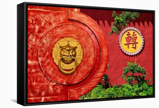 China 10MKm2 Collection - The Door God - Red Temple-Philippe Hugonnard-Framed Stretched Canvas