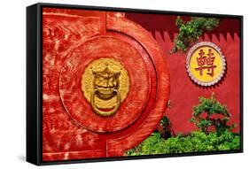 China 10MKm2 Collection - The Door God - Red Temple-Philippe Hugonnard-Framed Stretched Canvas