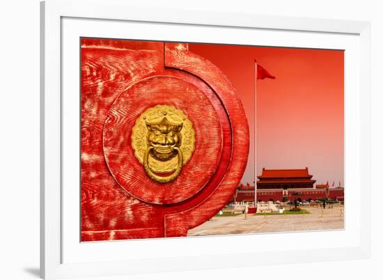 China 10MKm2 Collection - The Door God - Tiananmen Square-Philippe Hugonnard-Framed Photographic Print