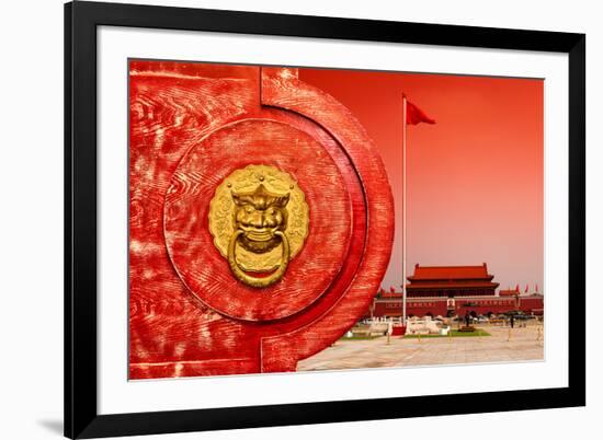 China 10MKm2 Collection - The Door God - Tiananmen Square-Philippe Hugonnard-Framed Photographic Print