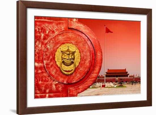 China 10MKm2 Collection - The Door God - Tiananmen Square-Philippe Hugonnard-Framed Photographic Print