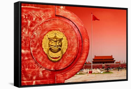China 10MKm2 Collection - The Door God - Tiananmen Square-Philippe Hugonnard-Framed Stretched Canvas