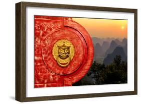 China 10MKm2 Collection - The Door God - Yangshuo Sunset-Philippe Hugonnard-Framed Photographic Print