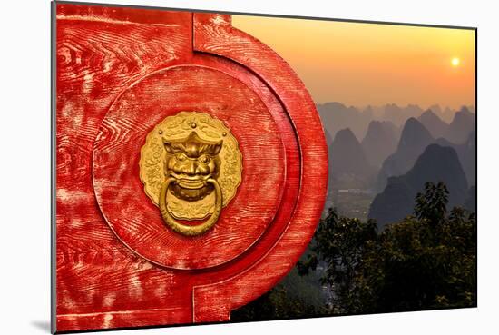 China 10MKm2 Collection - The Door God - Yangshuo Sunset-Philippe Hugonnard-Mounted Photographic Print