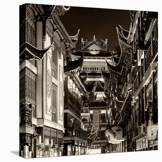 China 10MKm2 Collection - Traditional Architecture in Yuyuan Garden at night - Shanghai-Philippe Hugonnard-Stretched Canvas