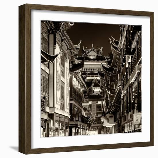 China 10MKm2 Collection - Traditional Architecture in Yuyuan Garden at night - Shanghai-Philippe Hugonnard-Framed Photographic Print