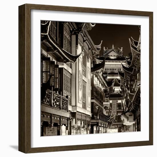 China 10MKm2 Collection - Traditional Architecture in Yuyuan Garden at night - Shanghai-Philippe Hugonnard-Framed Photographic Print