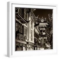 China 10MKm2 Collection - Traditional Architecture in Yuyuan Garden at night - Shanghai-Philippe Hugonnard-Framed Photographic Print