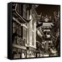 China 10MKm2 Collection - Traditional Architecture in Yuyuan Garden at night - Shanghai-Philippe Hugonnard-Framed Stretched Canvas