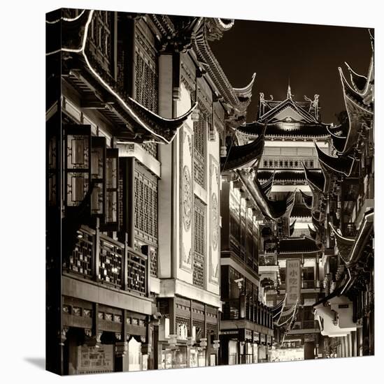 China 10MKm2 Collection - Traditional Architecture in Yuyuan Garden at night - Shanghai-Philippe Hugonnard-Stretched Canvas