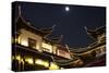 China 10MKm2 Collection - Traditional Architecture in Yuyuan Garden at night - Shanghai-Philippe Hugonnard-Stretched Canvas