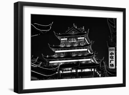 China 10MKm2 Collection - Traditional Architecture in Yuyuan Garden at night - Shanghai-Philippe Hugonnard-Framed Photographic Print