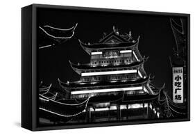 China 10MKm2 Collection - Traditional Architecture in Yuyuan Garden at night - Shanghai-Philippe Hugonnard-Framed Stretched Canvas