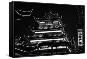 China 10MKm2 Collection - Traditional Architecture in Yuyuan Garden at night - Shanghai-Philippe Hugonnard-Framed Stretched Canvas