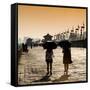 China 10MKm2 Collection - Walk on the City Walls at sunset - Xi'an City-Philippe Hugonnard-Framed Stretched Canvas