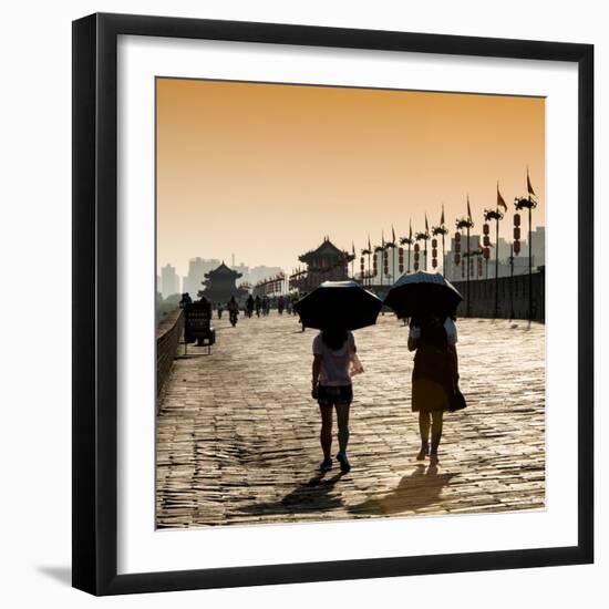 China 10MKm2 Collection - Walk on the City Walls at sunset - Xi'an City-Philippe Hugonnard-Framed Photographic Print