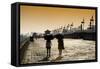 China 10MKm2 Collection - Walk on the City Walls at sunset - Xi'an City-Philippe Hugonnard-Framed Stretched Canvas