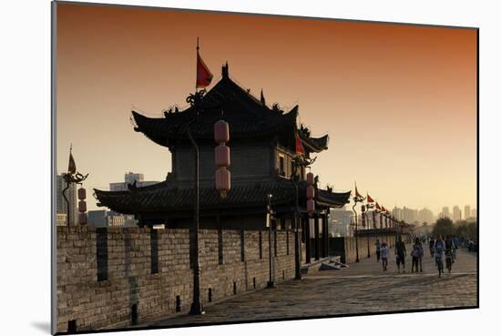 China 10MKm2 Collection - Walk on the City Walls at sunset - Xi'an City-Philippe Hugonnard-Mounted Photographic Print