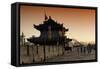 China 10MKm2 Collection - Walk on the City Walls at sunset - Xi'an City-Philippe Hugonnard-Framed Stretched Canvas