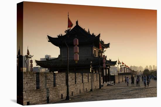 China 10MKm2 Collection - Walk on the City Walls at sunset - Xi'an City-Philippe Hugonnard-Stretched Canvas