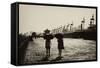 China 10MKm2 Collection - Walk on the City Walls at sunset - Xi'an City-Philippe Hugonnard-Framed Stretched Canvas