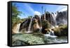 China 10MKm2 Collection - Waterfalls in the Jiuzhaigou National Park-Philippe Hugonnard-Framed Stretched Canvas