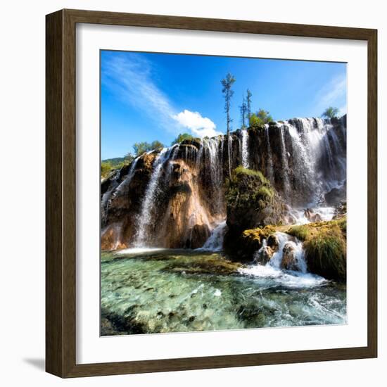 China 10MKm2 Collection - Waterfalls in the Jiuzhaigou National Park-Philippe Hugonnard-Framed Photographic Print