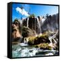 China 10MKm2 Collection - Waterfalls in the Jiuzhaigou National Park-Philippe Hugonnard-Framed Stretched Canvas