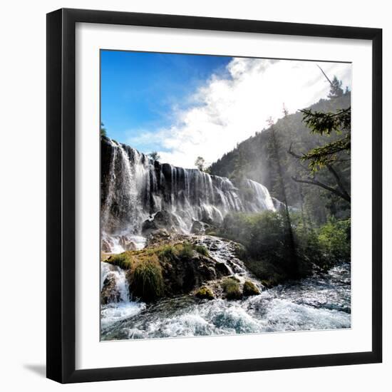 China 10MKm2 Collection - Waterfalls in the Jiuzhaigou National Park-Philippe Hugonnard-Framed Photographic Print