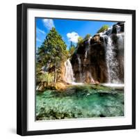 China 10MKm2 Collection - Waterfalls in the Jiuzhaigou National Park-Philippe Hugonnard-Framed Photographic Print