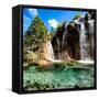 China 10MKm2 Collection - Waterfalls in the Jiuzhaigou National Park-Philippe Hugonnard-Framed Stretched Canvas