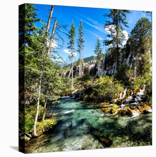 China 10MKm2 Collection - Waterfalls in the Jiuzhaigou National Park-Philippe Hugonnard-Stretched Canvas