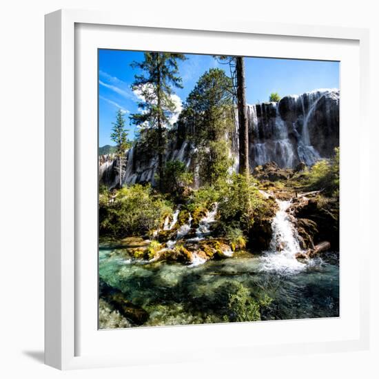 China 10MKm2 Collection - Waterfalls in the Jiuzhaigou National Park-Philippe Hugonnard-Framed Photographic Print