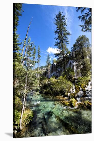 China 10MKm2 Collection - Waterfalls in the Jiuzhaigou National Park-Philippe Hugonnard-Stretched Canvas