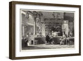 China a Cap Vendor's Shop in Canton-W. Floyd-Framed Art Print