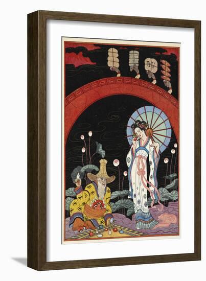 China A woman and a maker of perfume-Georges Barbier-Framed Giclee Print