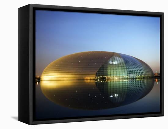 China Beijing an Illuminated National Grand Theatre Opera House known as the Egg-Christian Kober-Framed Stretched Canvas