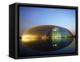 China Beijing an Illuminated National Grand Theatre Opera House known as the Egg-Christian Kober-Framed Stretched Canvas